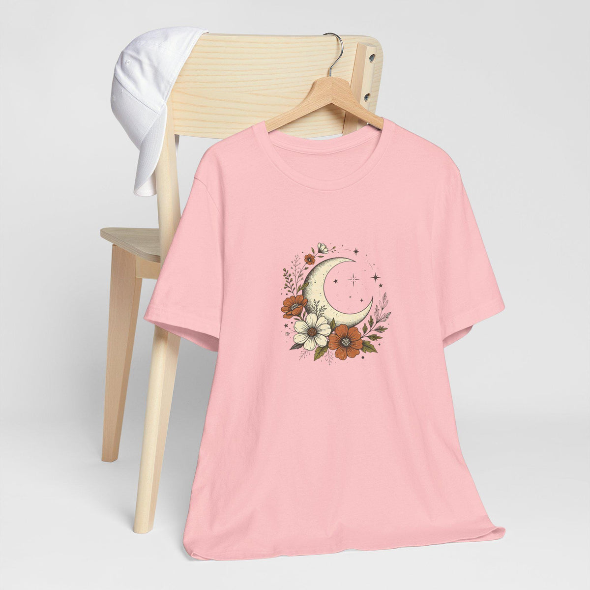 Crescent Moon Floral Tee | Boho Moon Flower T-Shirt
