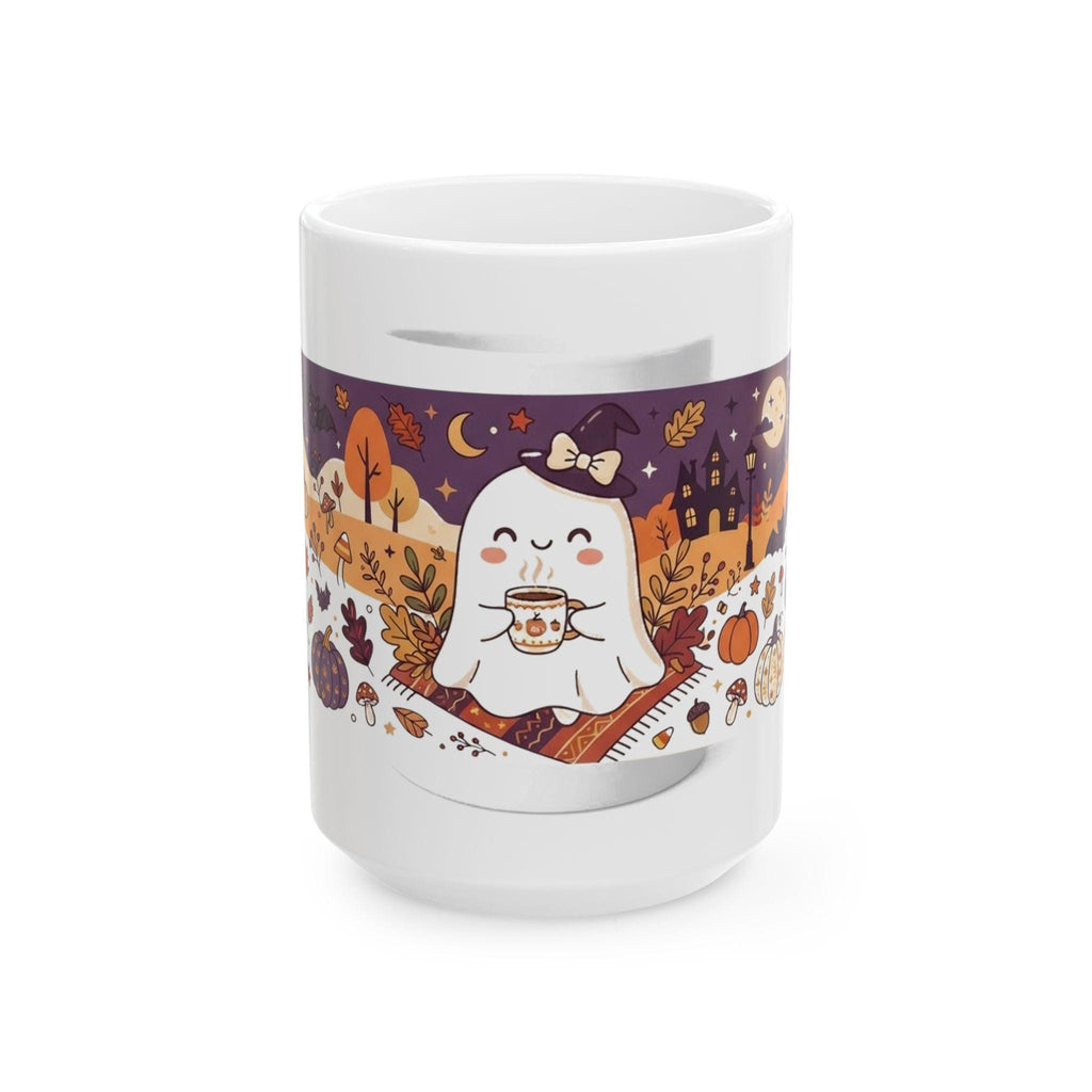 Cute Ghost Drinking Coffee Mug | Halloween Fall Coffee Cup