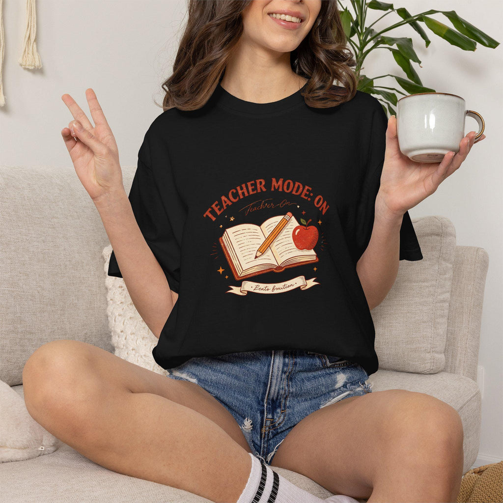 Teacher Mode On Book And Apple T-Shirt