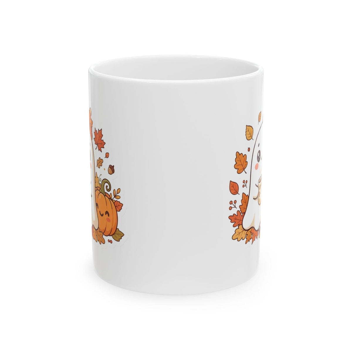 Cute Ghost Drinking Coffee Mug | Halloween Fall Coffee Cup