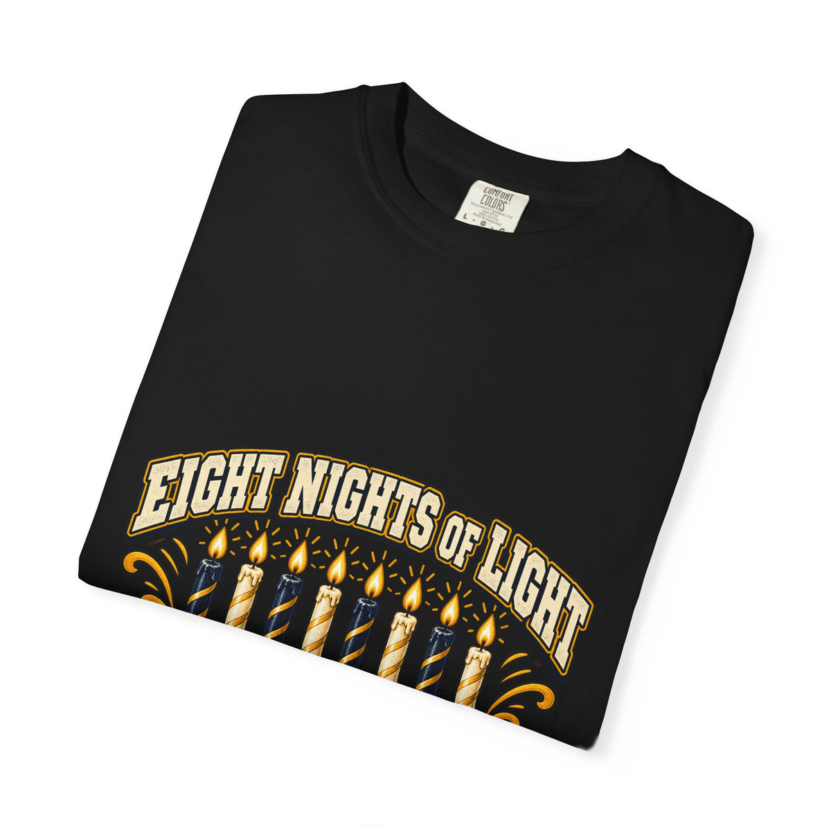Eight Nights of Light Menorah Tee | Hanukkah T-Shirt, Menorah Illustration