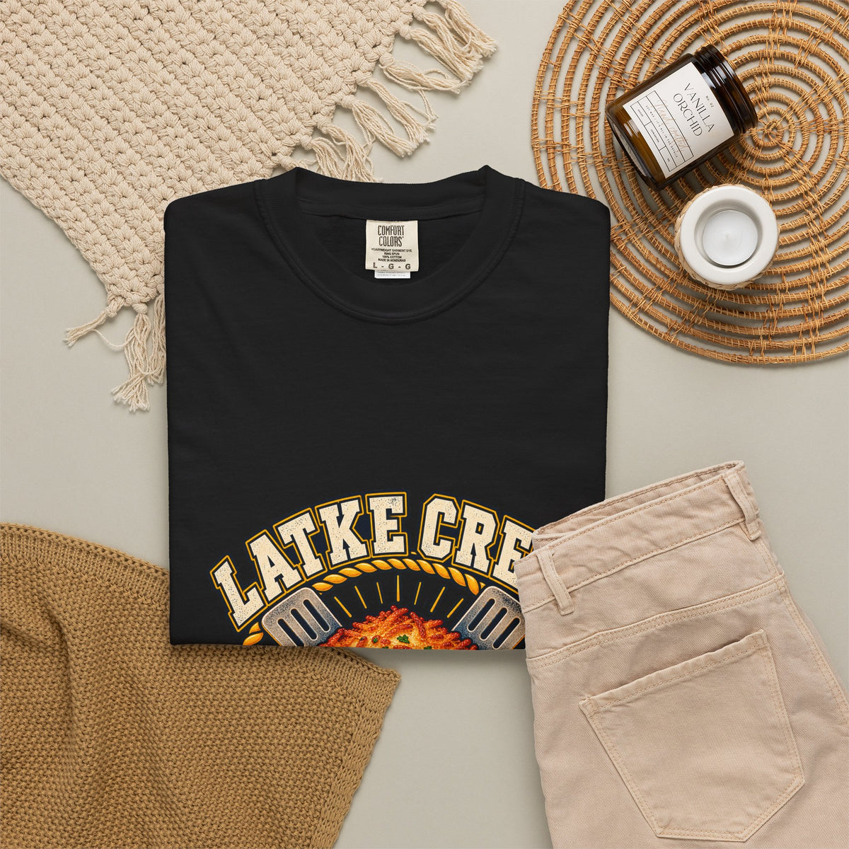 Latke Crew Illustration T-Shirt | Hanukkah Potato Pancake Design