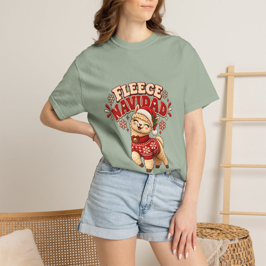 Fleece Navidad Tee — Cute Llama Christmas T-Shirt