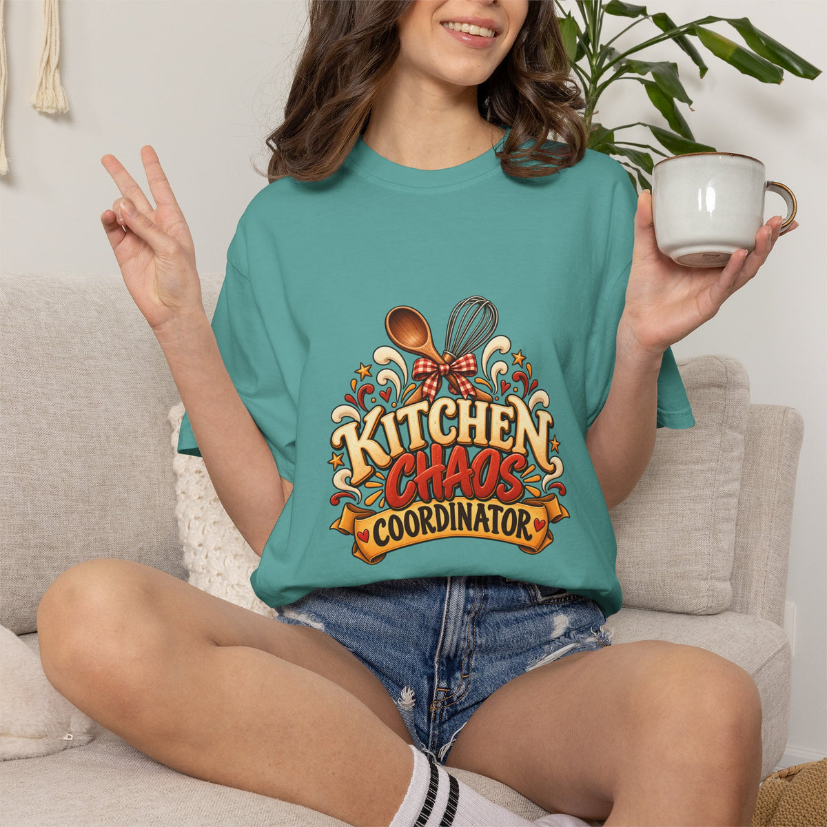 Kitchen Chaos Coordinator T-Shirt — Funny Thanksgiving Chef Shirt, Holiday Cooking Humor Tee, Baker Gift