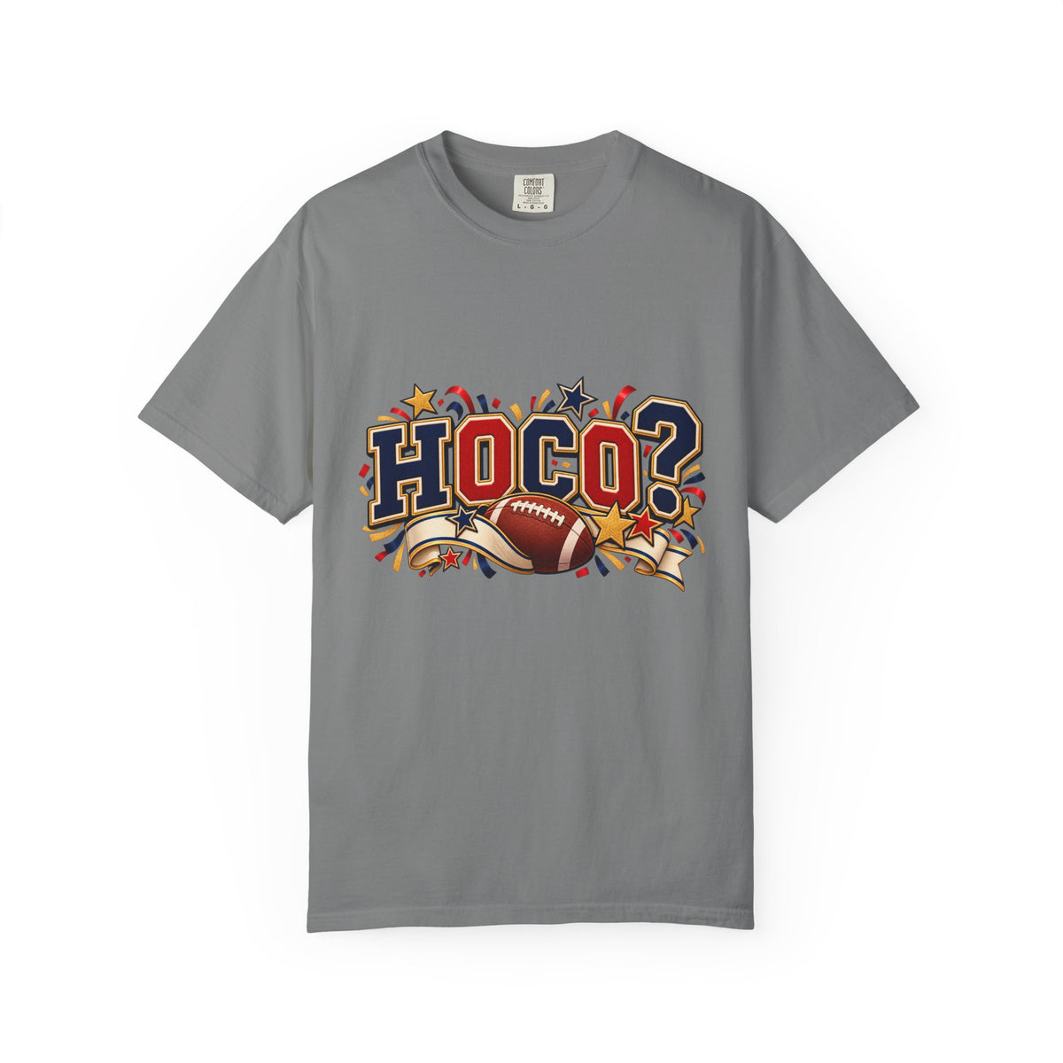 HOCO? Football Homecoming T-shirt | School Spirit, Stars & Banner Design
