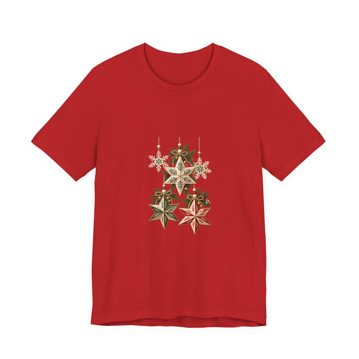 Christmas Star Ornaments T-Shirt — Vintage Holiday Stars Tee