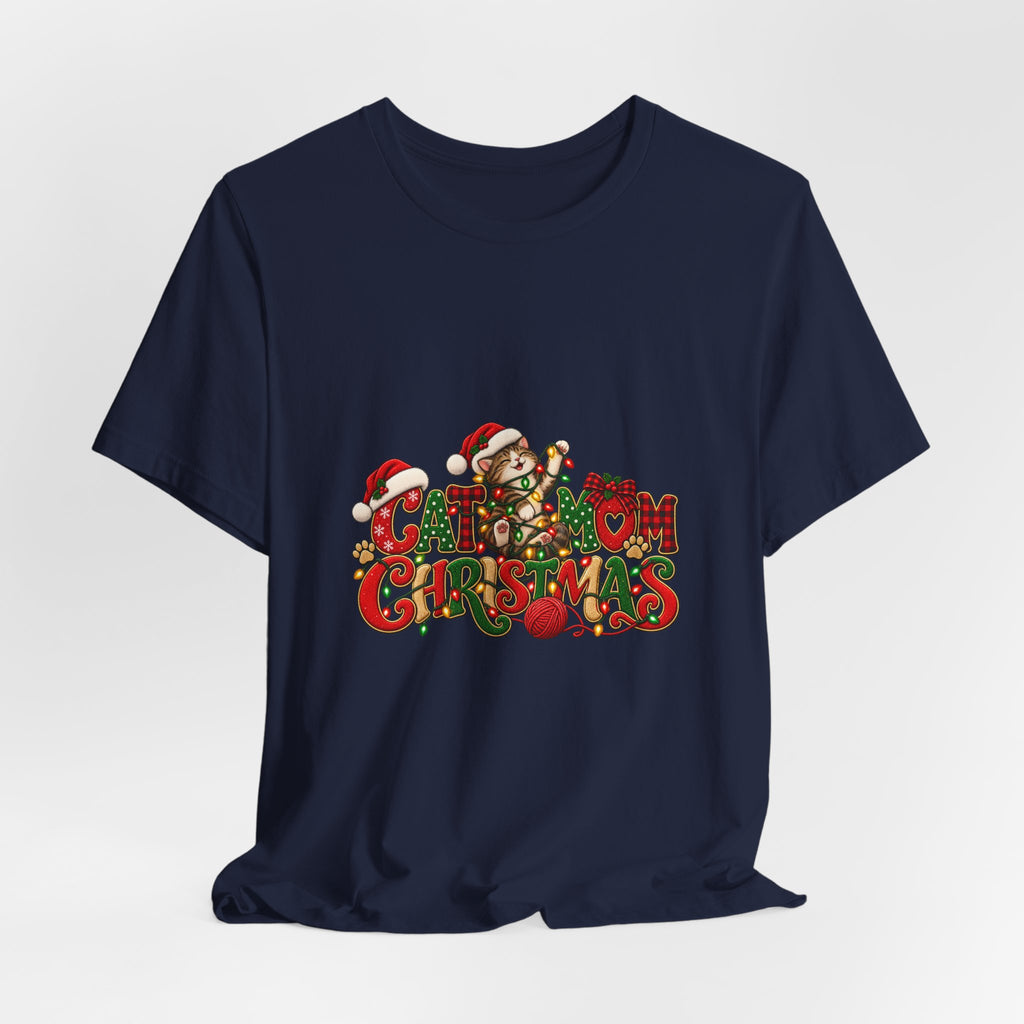 Christmas Cat Tee — Cute "Cat-ty Christmas" Holiday T-Shirt with Santa Cat Design
