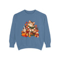 Cozy Reading Cat Sweatshirt | Autumn Leaves Pumpkin Fall Cozy