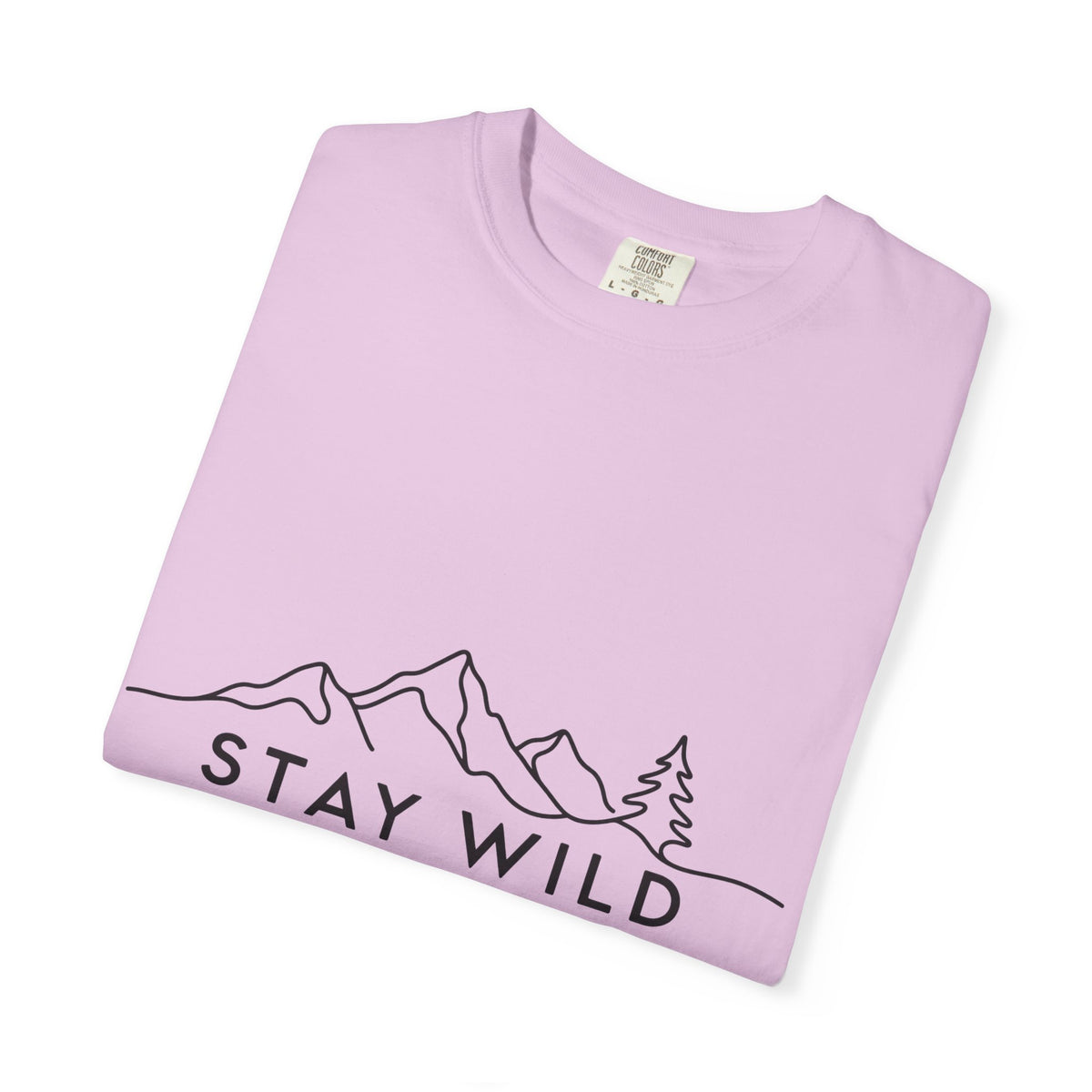 Stay Wild mountain line art T-shirt | minimalist outdoors tee