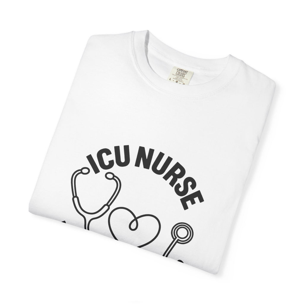 ICU Nurse Night Shift Survivor T-shirt | Stethoscope Heart Design