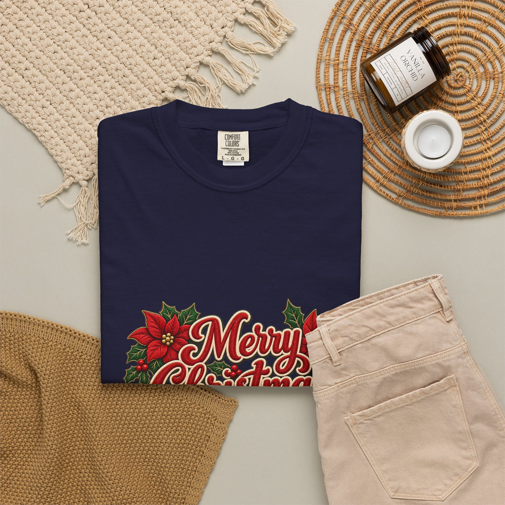 Merry Christmas Poinsettia T-Shirt