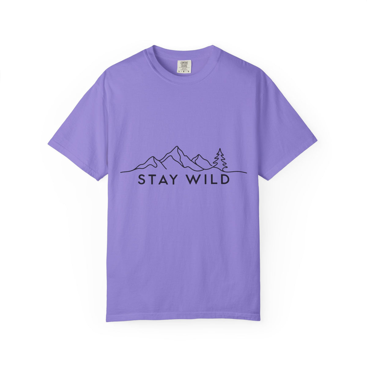 Stay Wild mountain line art T-shirt | minimalist outdoors tee