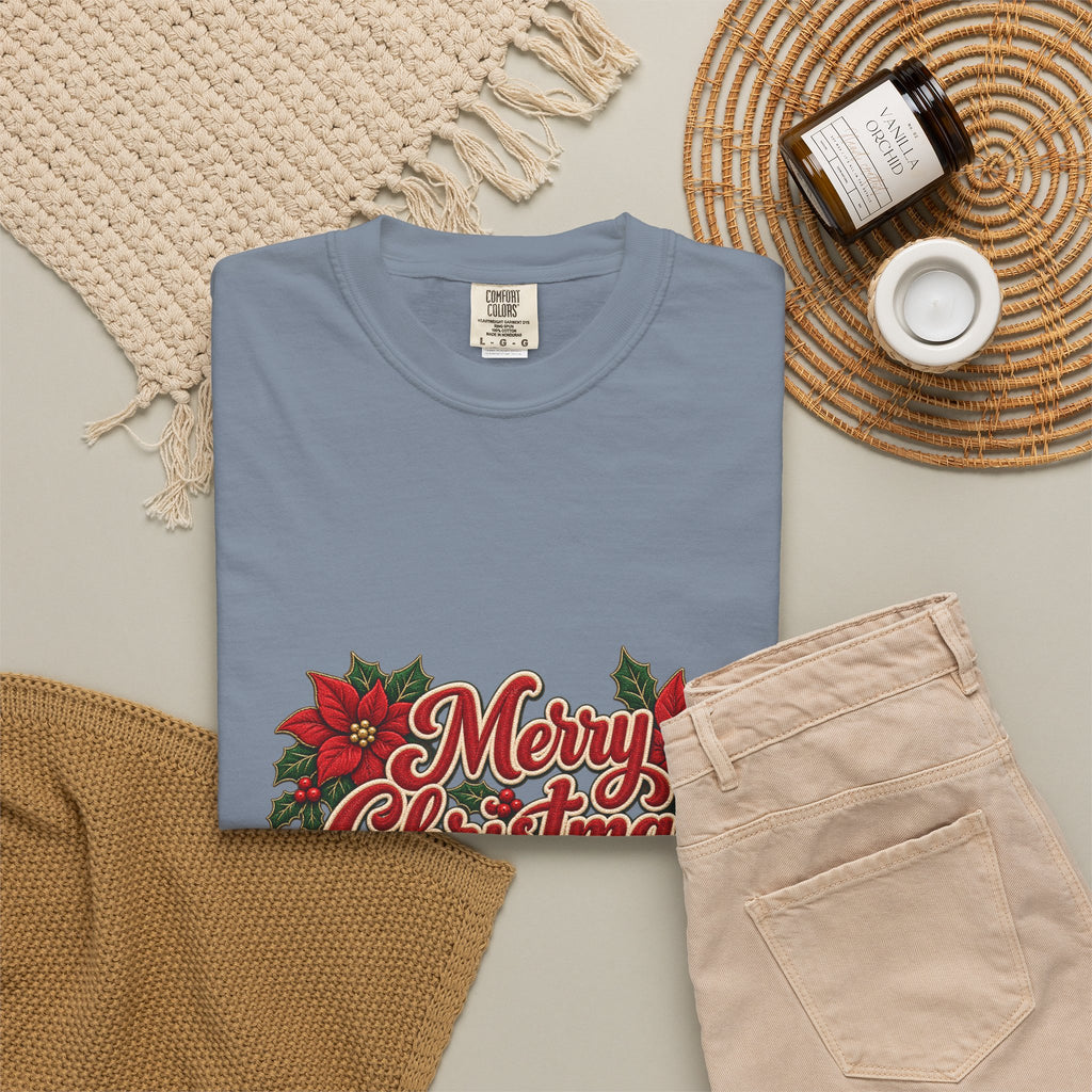 Merry Christmas Poinsettia T-Shirt