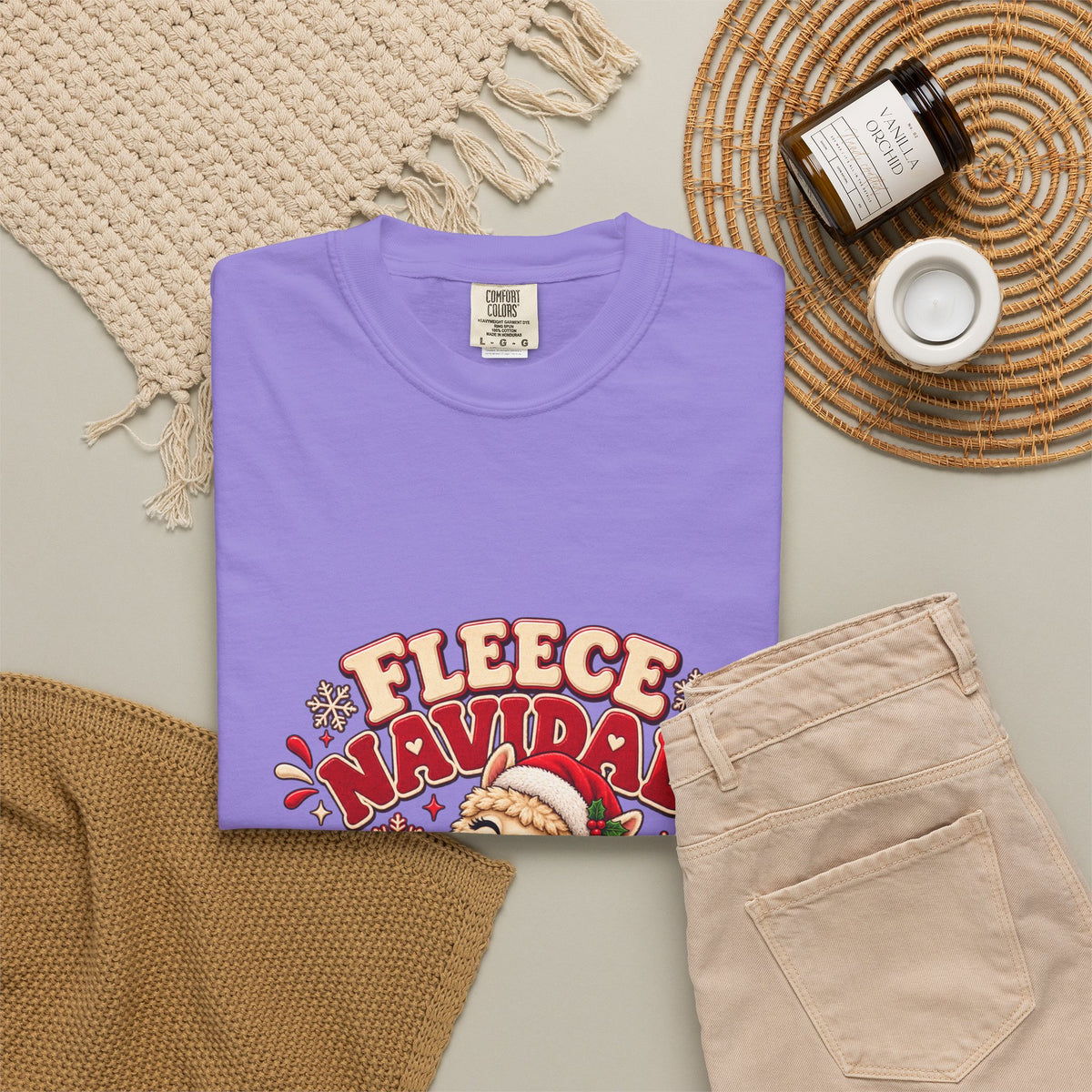 Fleece Navidad Tee — Cute Llama Christmas T-Shirt
