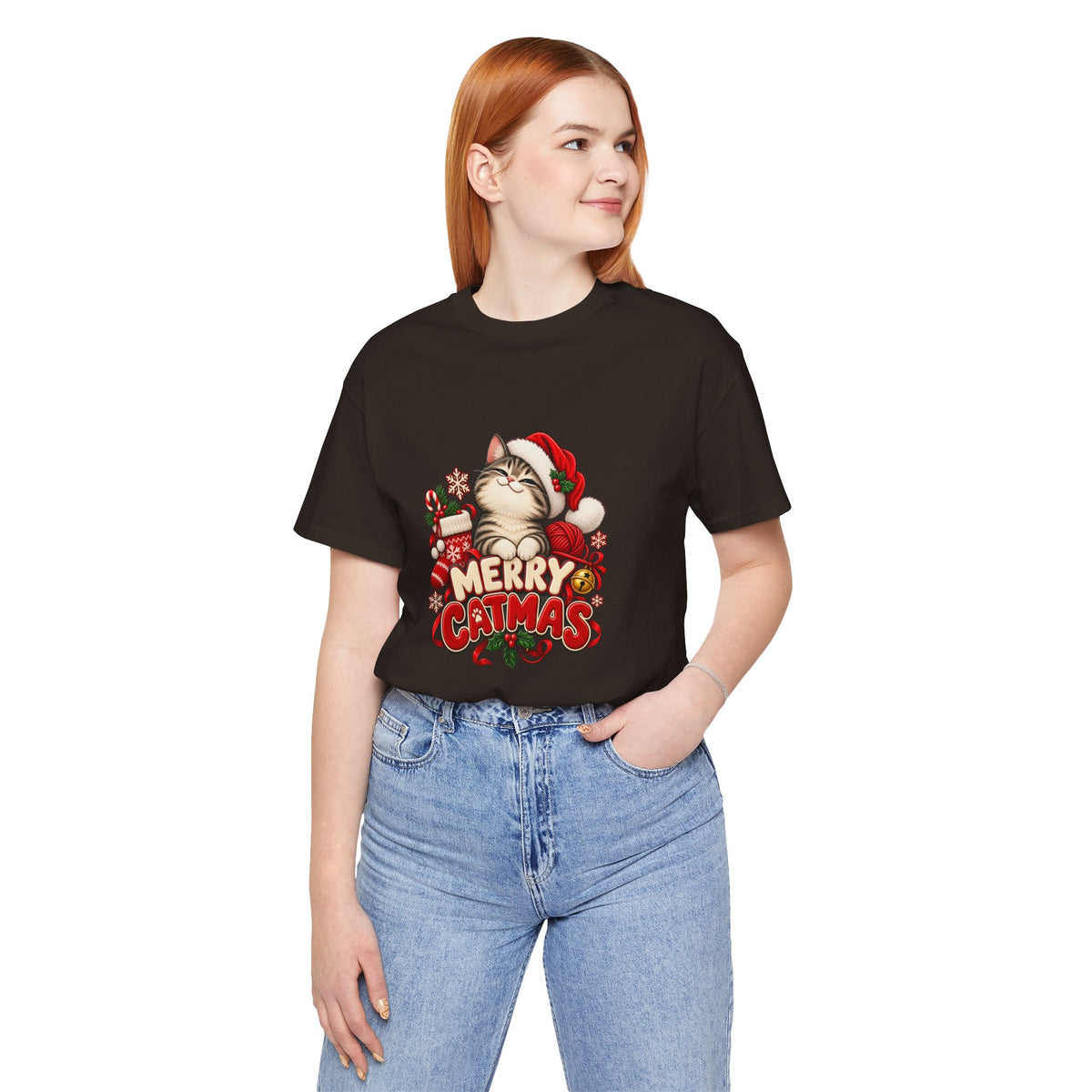 Merry Catmas T-Shirt – Cute Christmas Cat Holiday Tee