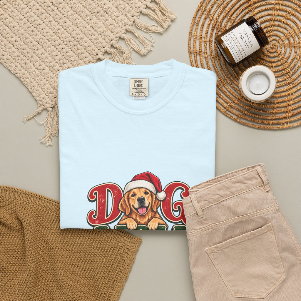 Dog Mom Christmas T-Shirt — Cute Golden Retriever Holiday Tee