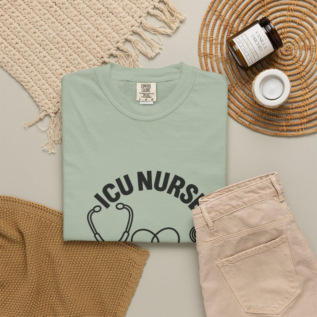 ICU Nurse Night Shift Survivor T-shirt | Stethoscope Heart Design