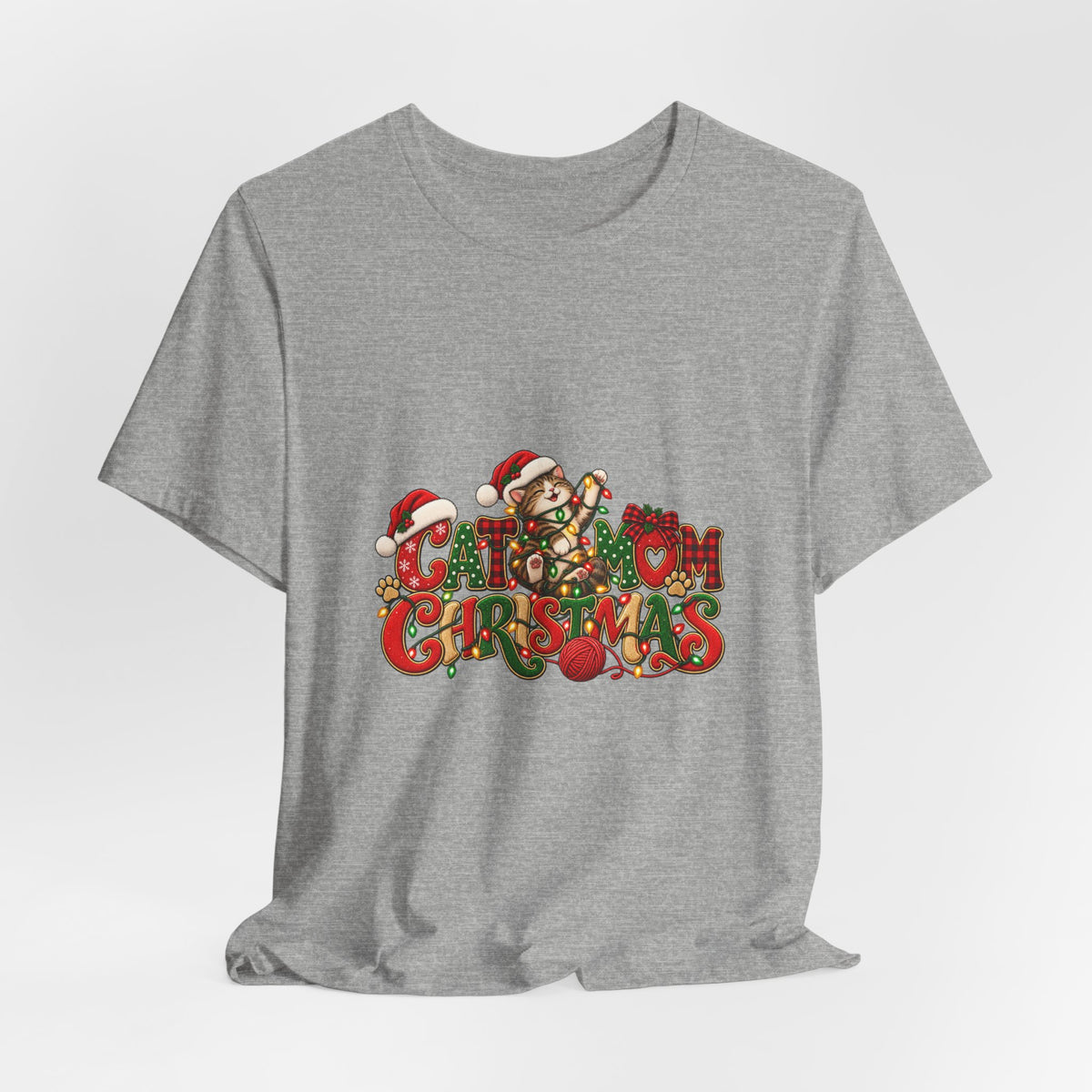 Christmas Cat Tee — Cute "Cat-ty Christmas" Holiday T-Shirt with Santa Cat Design
