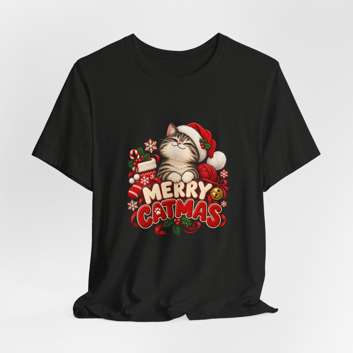 Merry Catmas T-Shirt – Cute Christmas Cat Holiday Tee