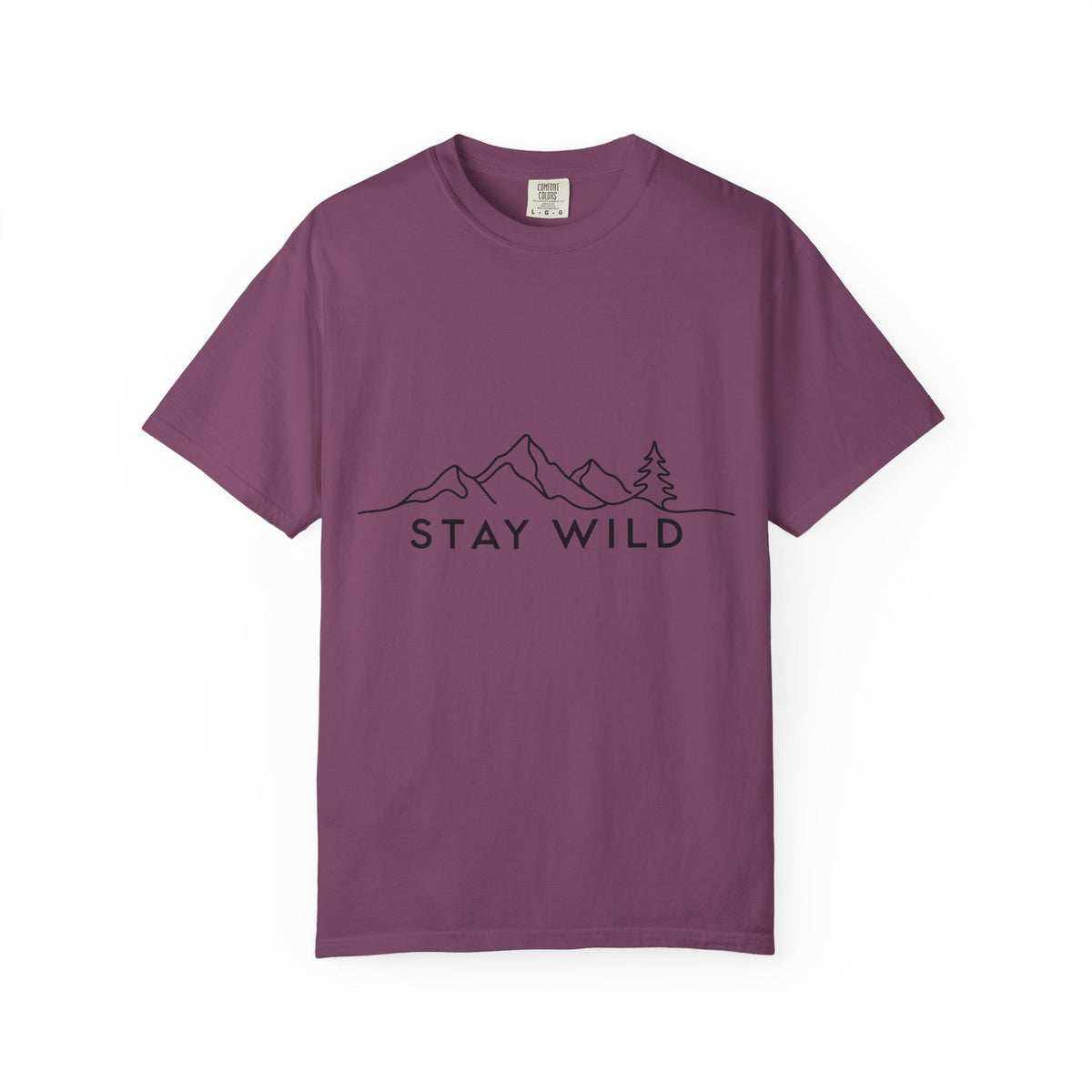 Stay Wild mountain line art T-shirt | minimalist outdoors tee
