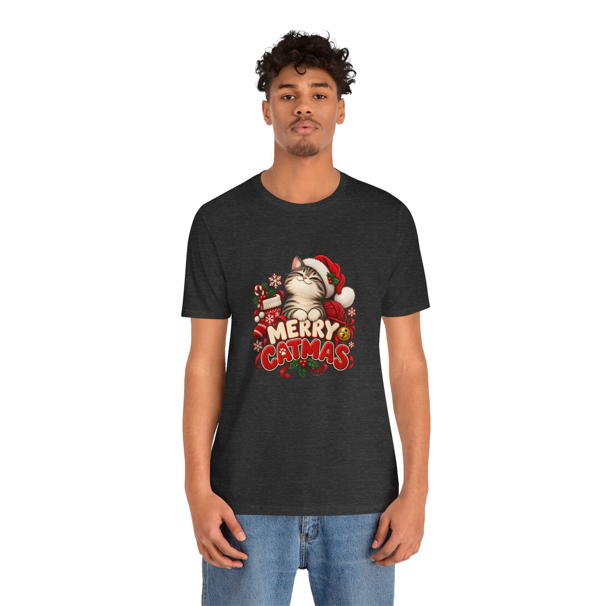 Merry Catmas T-Shirt – Cute Christmas Cat Holiday Tee