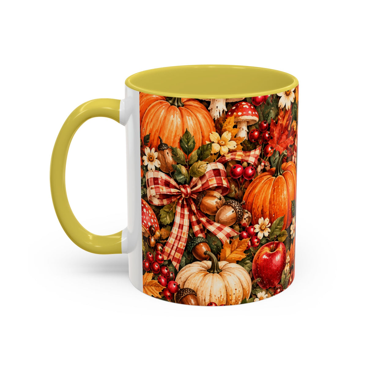 Autumn Harvest Mugs | Fall Pumpkins, Apples, Mushrooms, Daisies 11oz 15oz