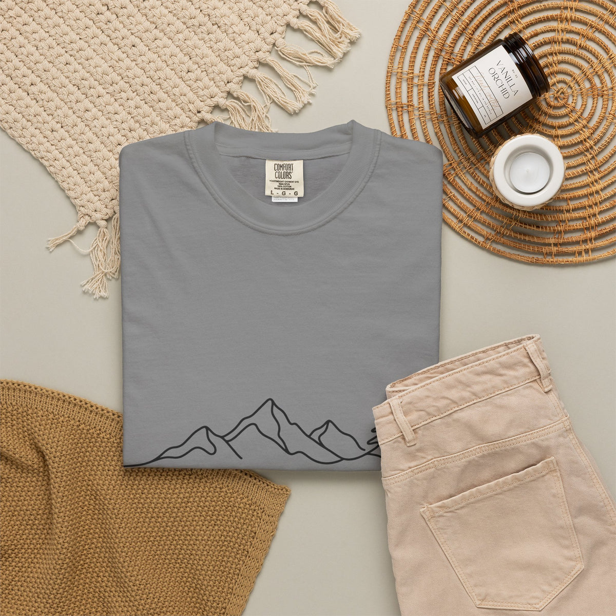 Stay Wild mountain line art T-shirt | minimalist outdoors tee