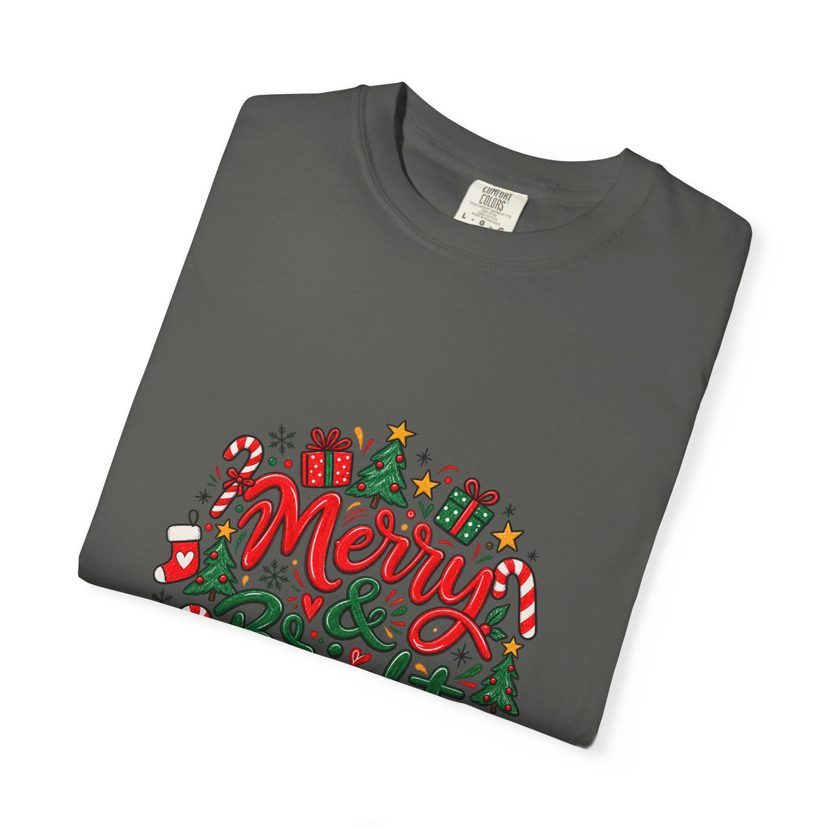 Merry & Bright Christmas T-Shirt | Festive Holiday Graphic Tee