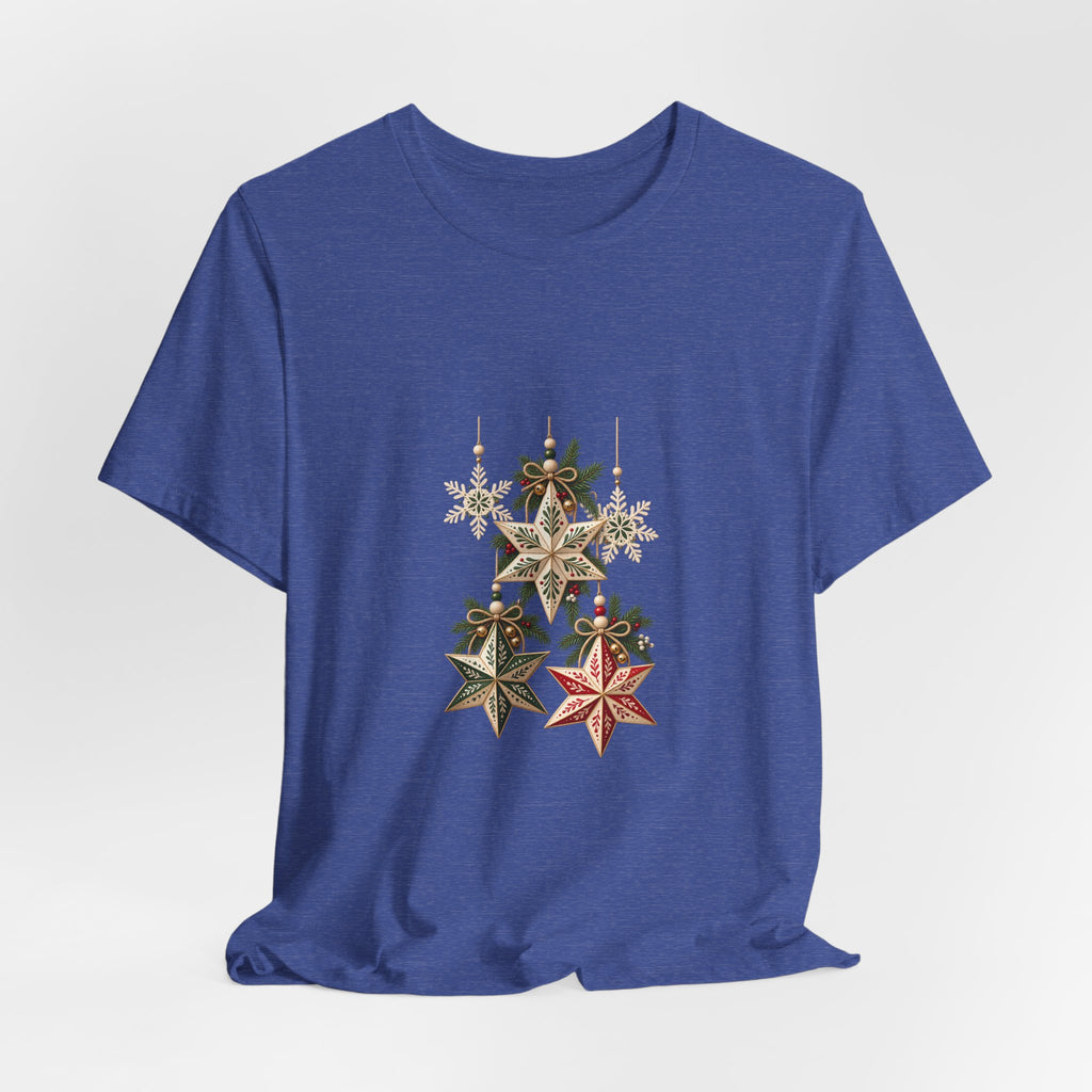 Christmas Star Ornaments T-Shirt — Vintage Holiday Stars Tee