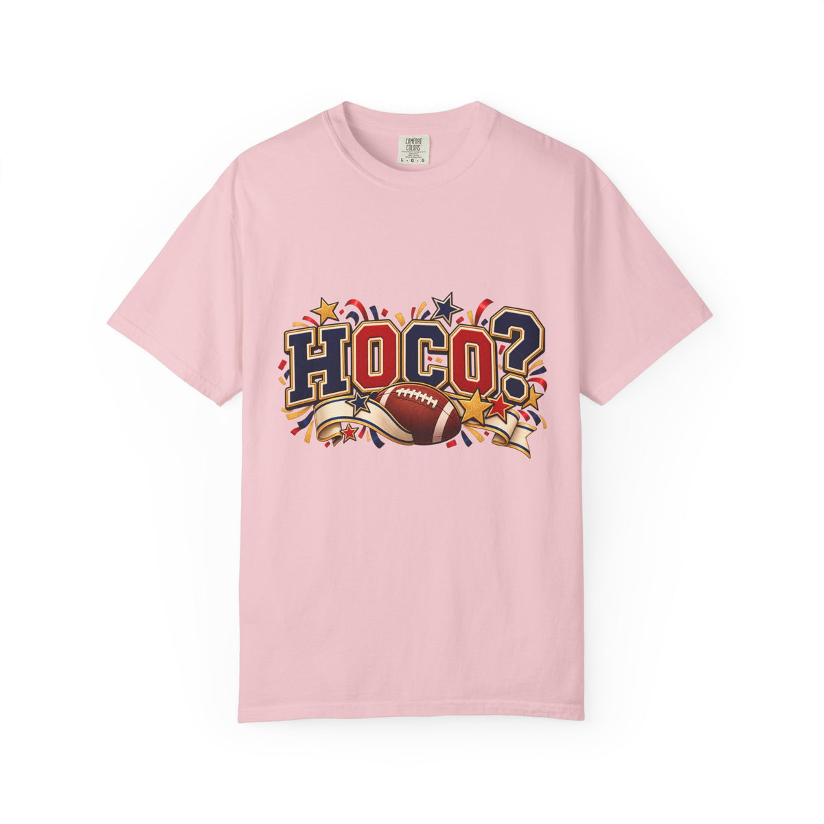 HOCO? Football Homecoming T-shirt | School Spirit, Stars & Banner Design