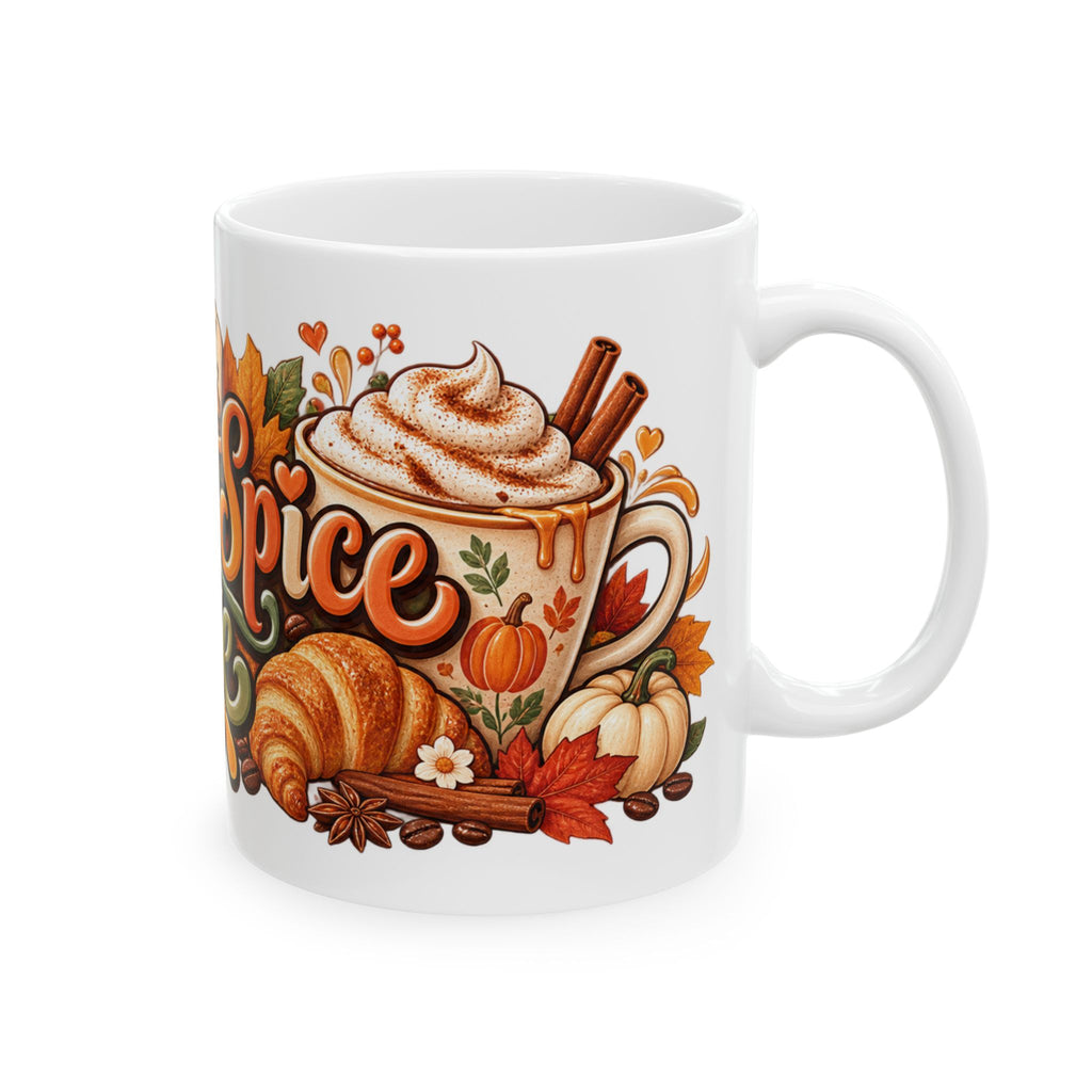 But First Pumpkin Spice Latte Mug | Fall Coffee Typography, Autumn Leaves