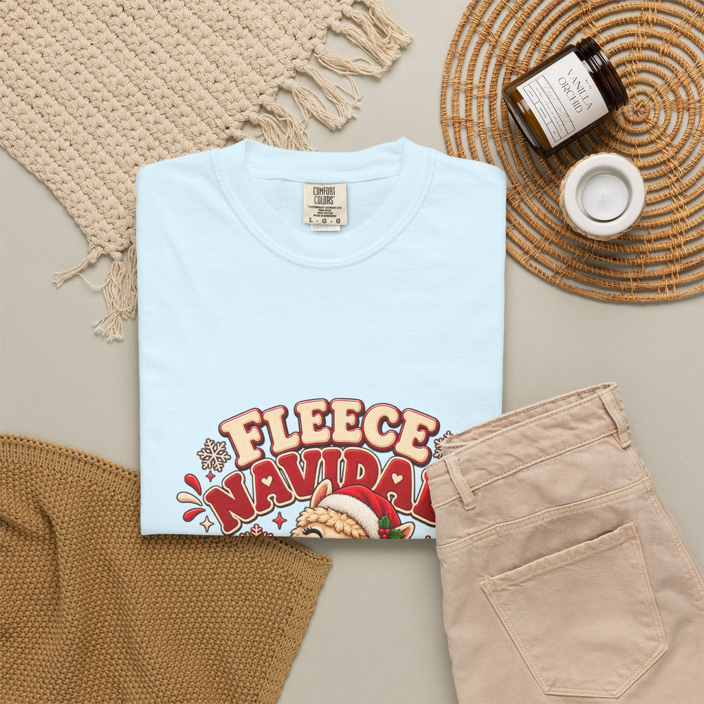Fleece Navidad Tee — Cute Llama Christmas T-Shirt