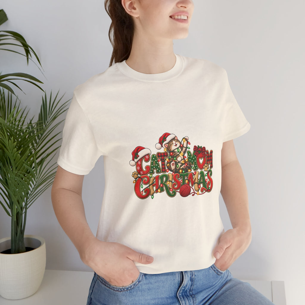 Christmas Cat Tee — Cute "Cat-ty Christmas" Holiday T-Shirt with Santa Cat Design