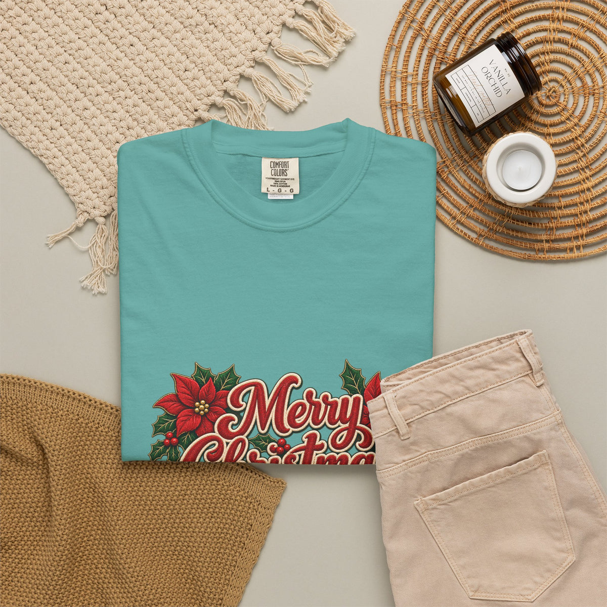 Merry Christmas Poinsettia T-Shirt
