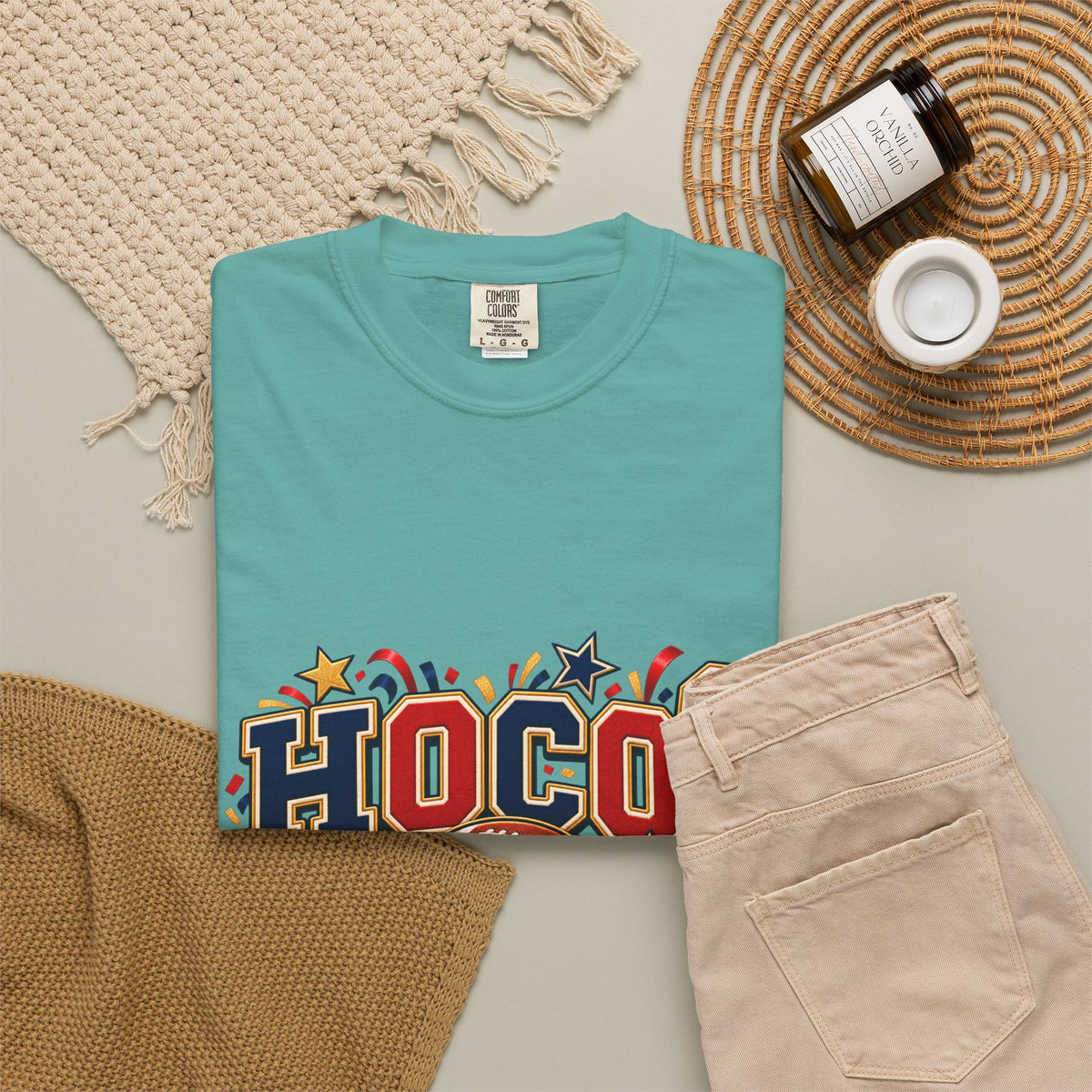 HOCO? Football Homecoming T-shirt | School Spirit, Stars & Banner Design