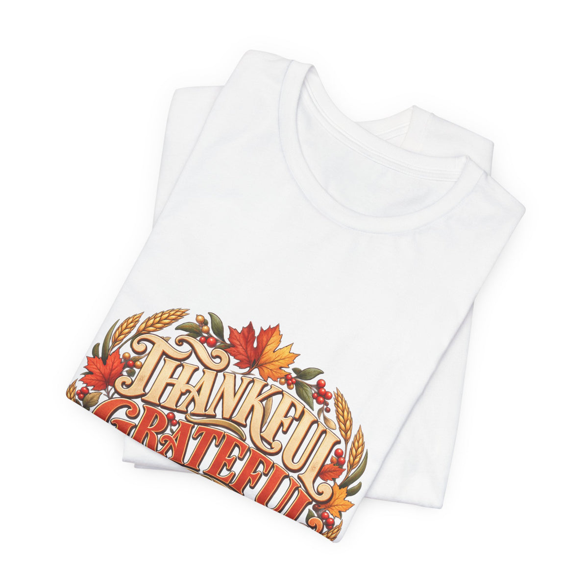 Thankful Grateful Blessed tee | Fall leaves Thanksgiving shirt