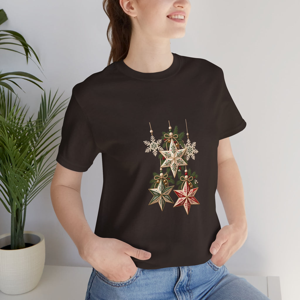 Christmas Star Ornaments T-Shirt — Vintage Holiday Stars Tee