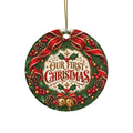 Our First Christmas Ceramic Ornament — Round Holiday Tree Decoration (1/5/10/20 pcs)