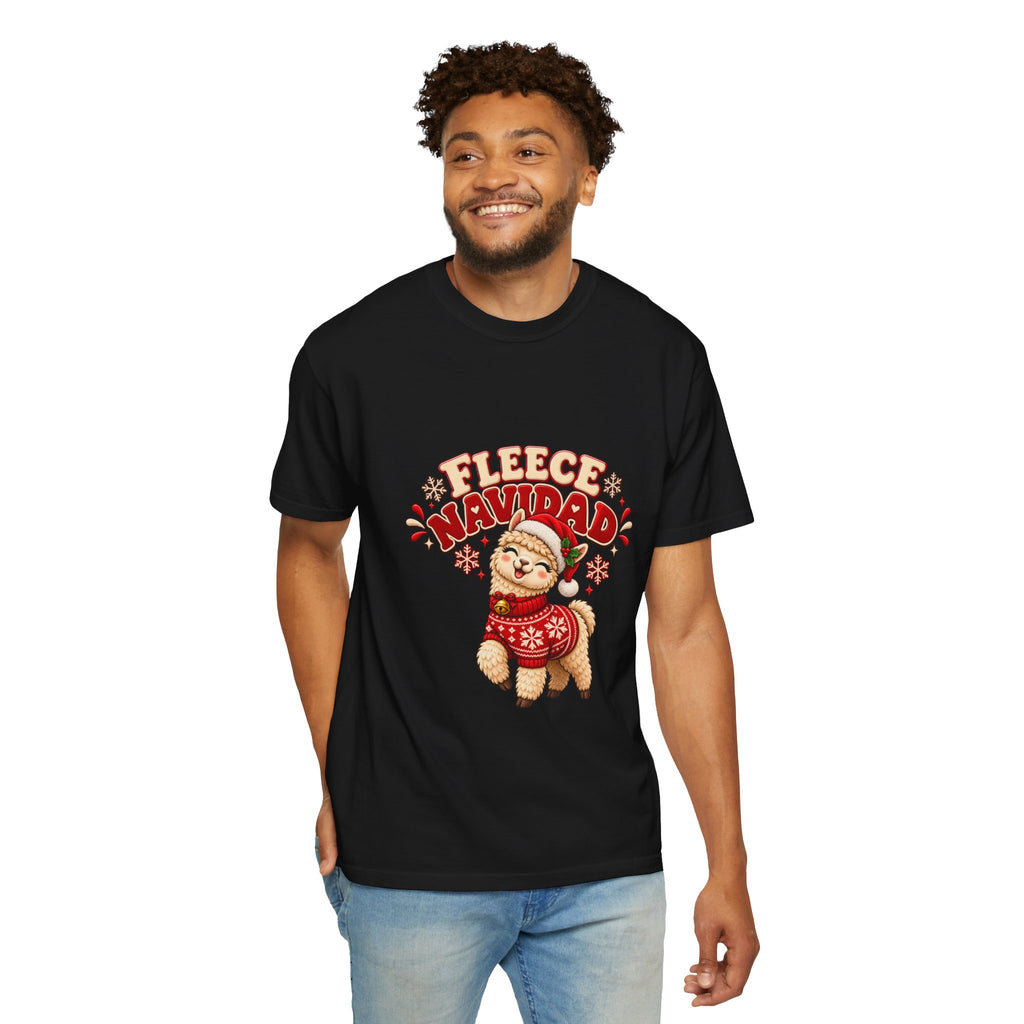Fleece Navidad Tee — Cute Llama Christmas T-Shirt