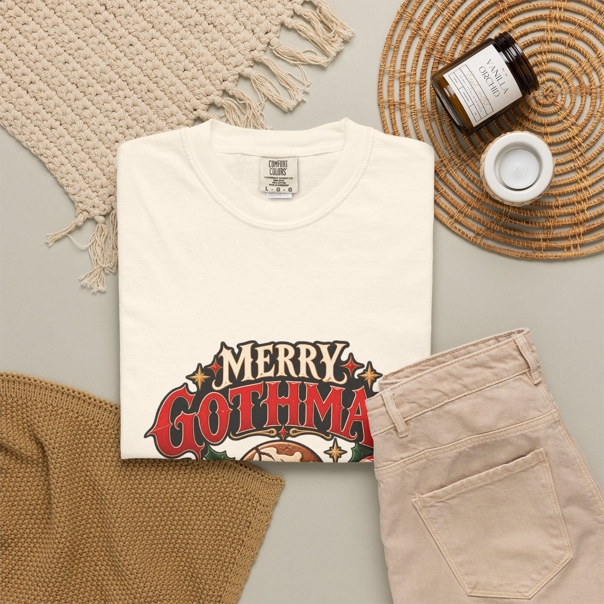 Merry Gothmas skull gingerbread graphic T-shirt | Gothic Christmas tee