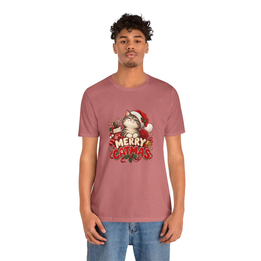 Merry Catmas T-Shirt – Cute Christmas Cat Holiday Tee