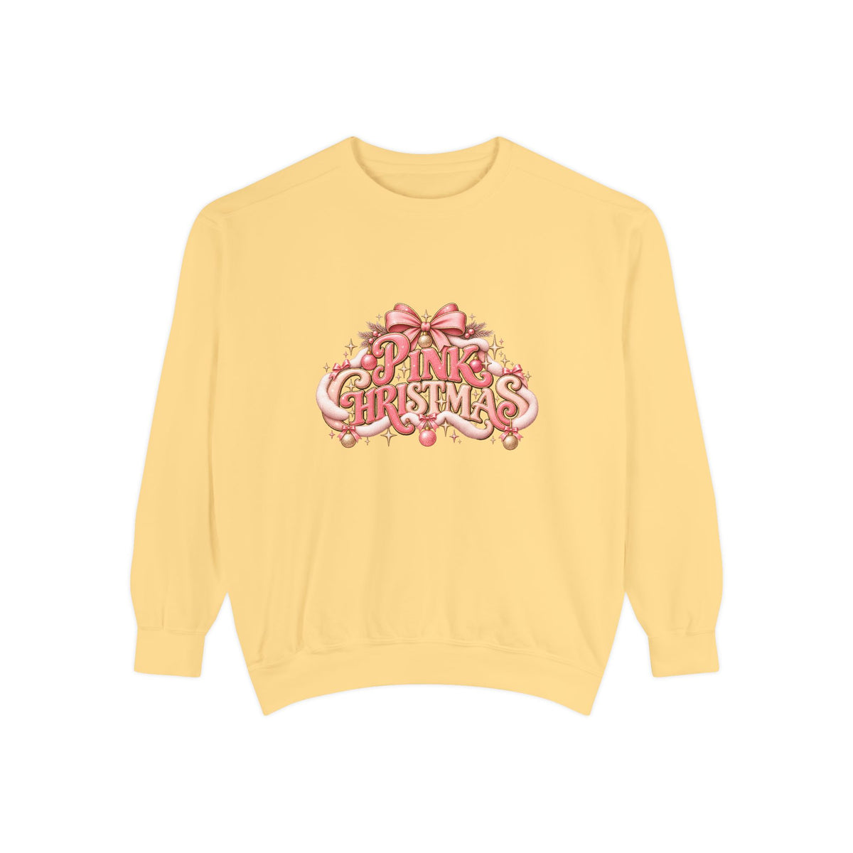 Pink Christmas Sweatshirt - Festive Pink Ribbon Holiday Crewneck