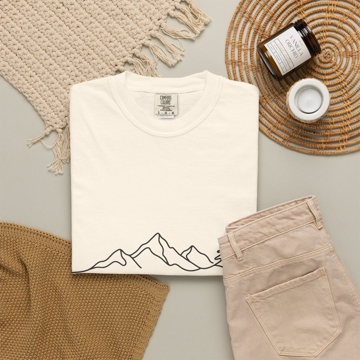 Stay Wild mountain line art T-shirt | minimalist outdoors tee
