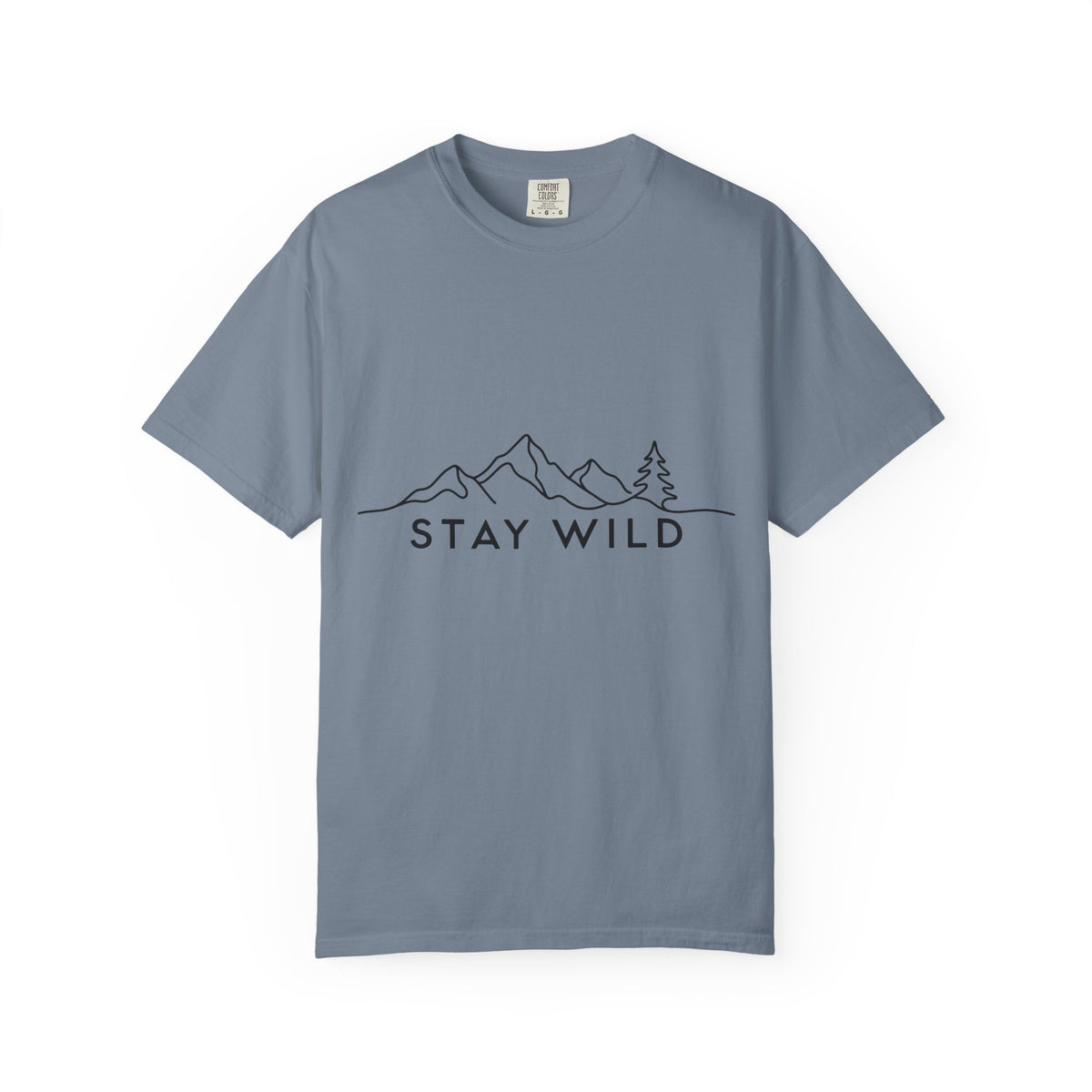 Stay Wild mountain line art T-shirt | minimalist outdoors tee