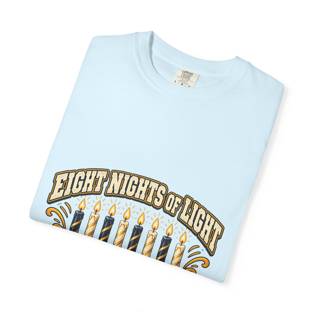 Eight Nights of Light Menorah Tee | Hanukkah T-Shirt, Menorah Illustration