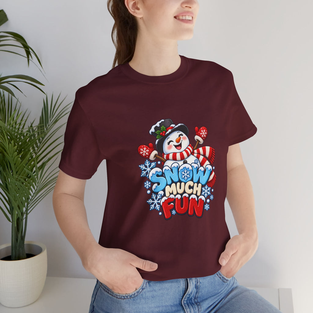 Snow Much Fun T-Shirt – Cute Snowman Holiday Tee