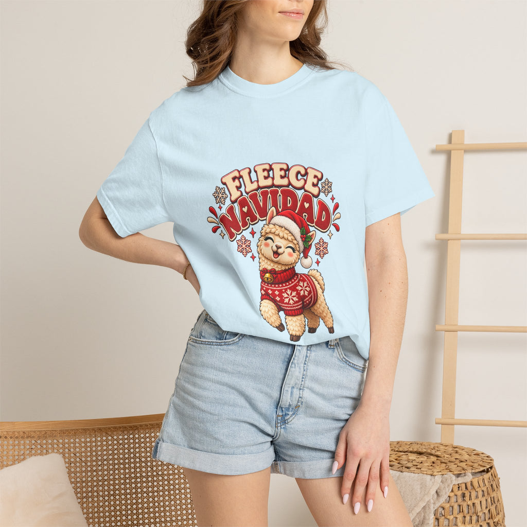 Fleece Navidad Tee — Cute Llama Christmas T-Shirt