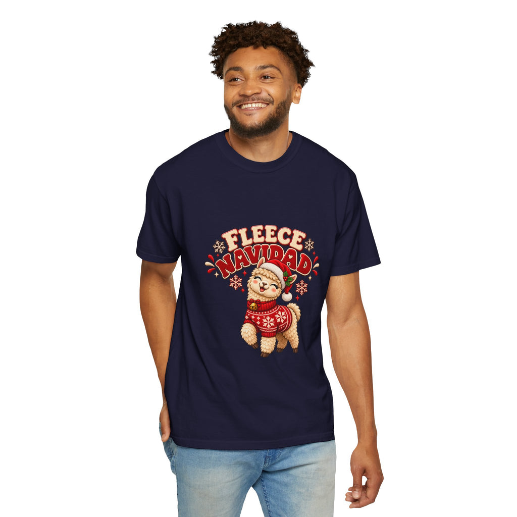 Fleece Navidad Tee — Cute Llama Christmas T-Shirt