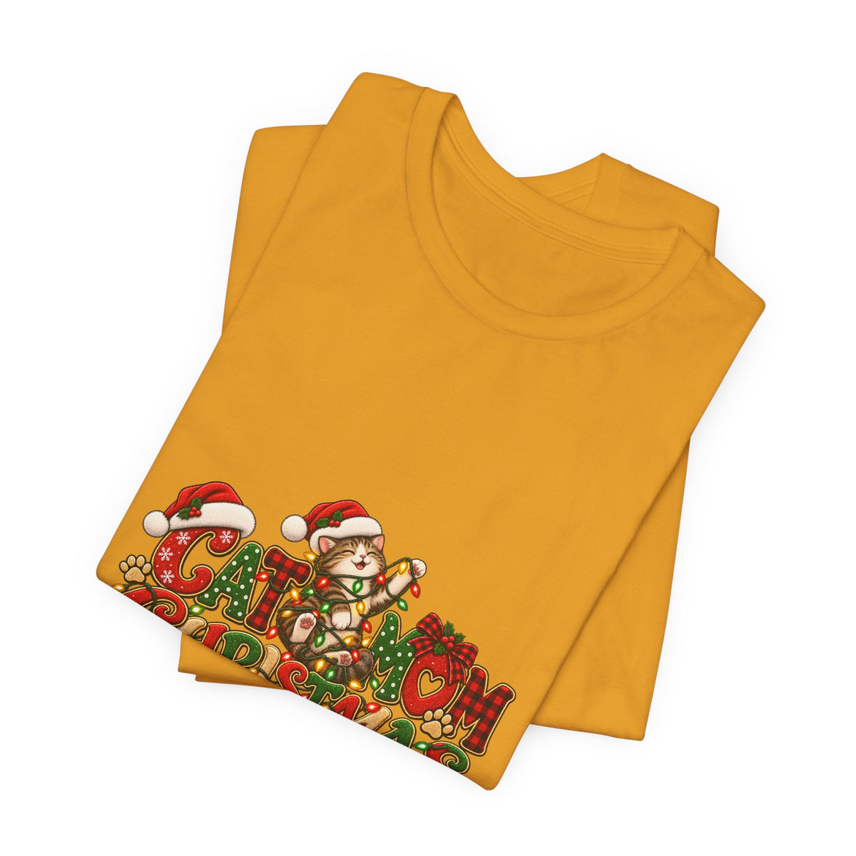 Christmas Cat Tee — Cute "Cat-ty Christmas" Holiday T-Shirt with Santa Cat Design