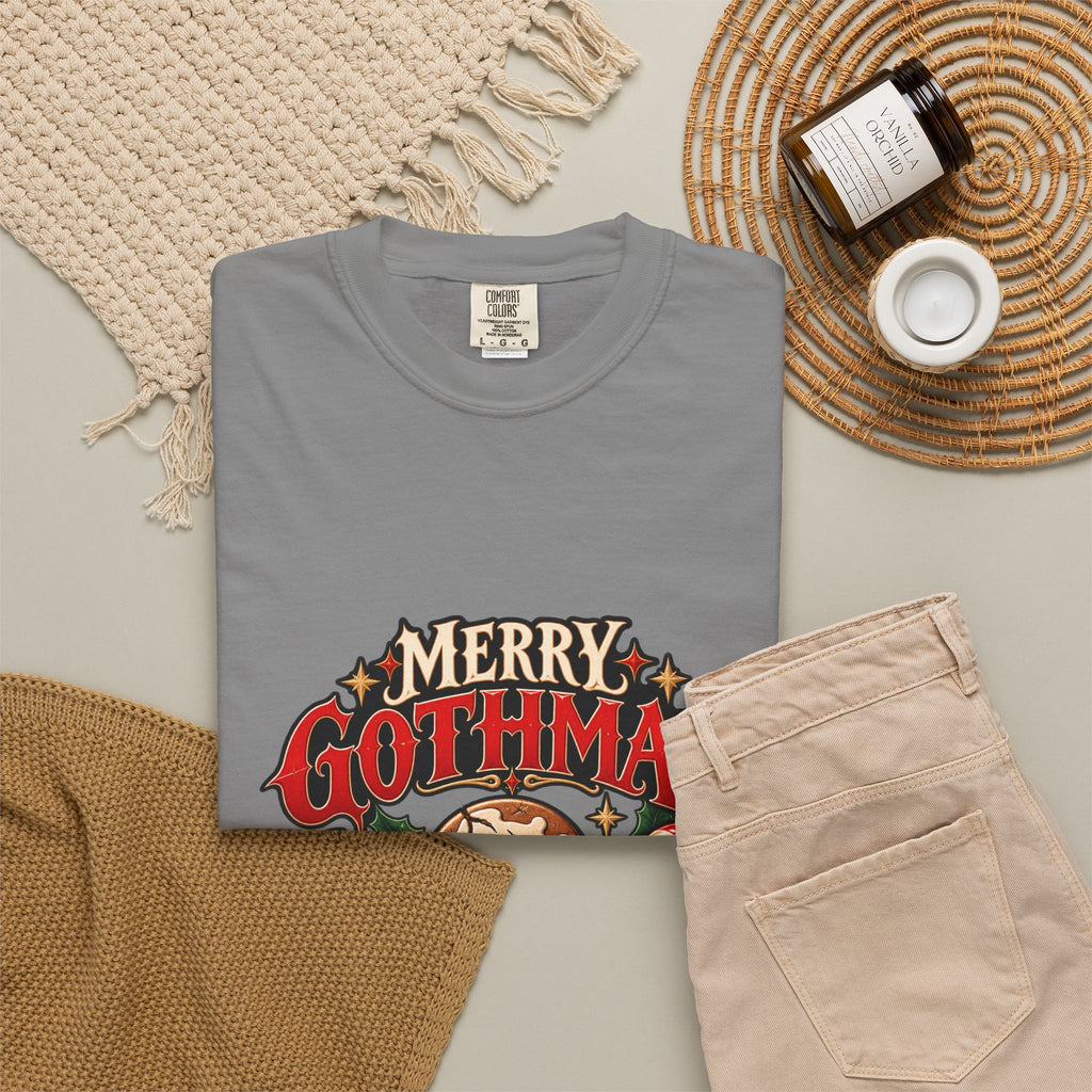 Merry Gothmas skull gingerbread graphic T-shirt | Gothic Christmas tee